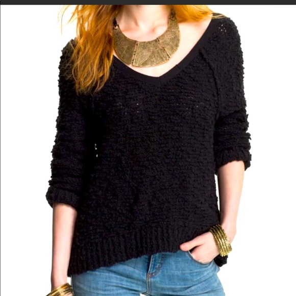 Free People Sweaters - Free People Songbird Seeater Black Size M
